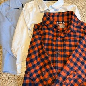 Cat & Jack Kids Button Down Shirts - Blue, White, Orange Plaid